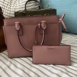 Mauve Kate spade purse with wallet
